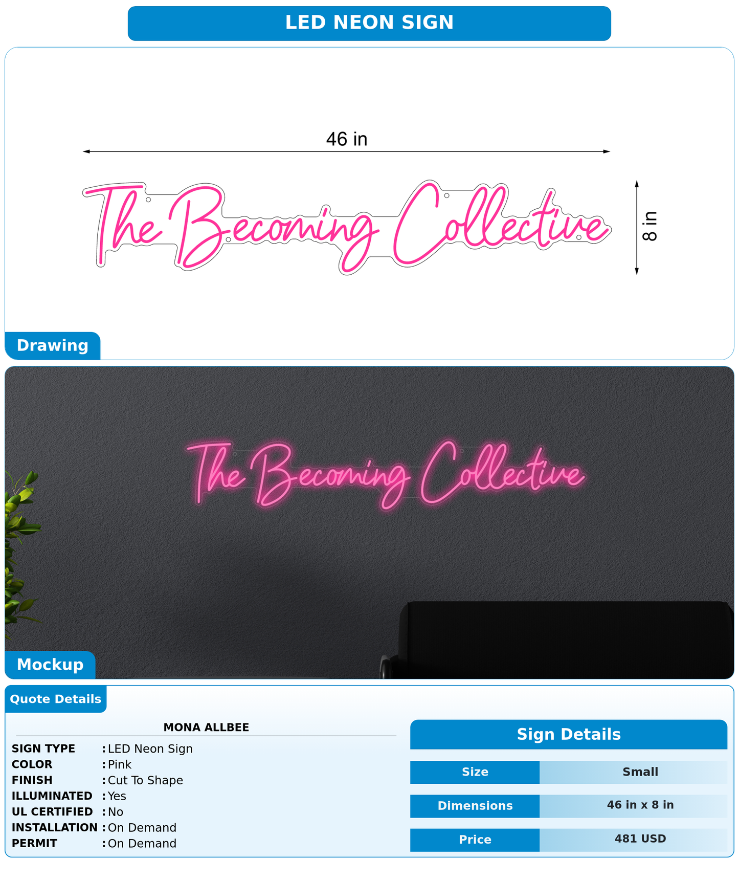 CUSTOM MOCKUP SIGN FOR Mona Allbee