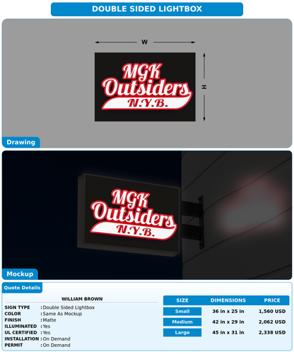 CUSTOM MOCKUP SIGN FOR william brown