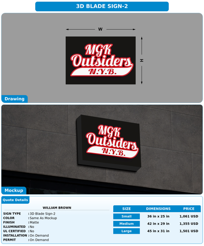 CUSTOM MOCKUP SIGN FOR william brown