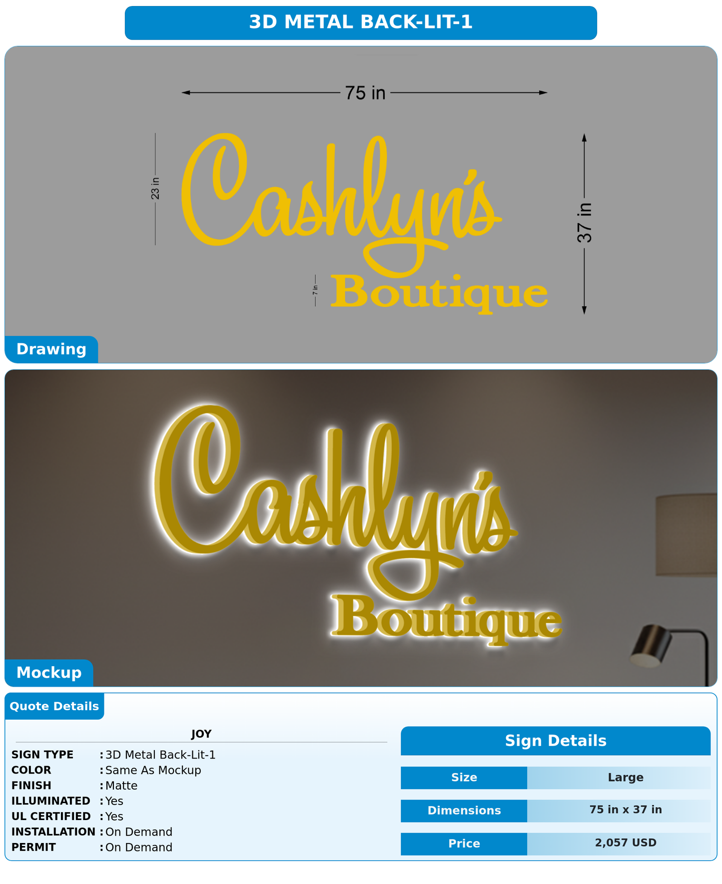 CUSTOM MOCKUP SIGN FOR Joy