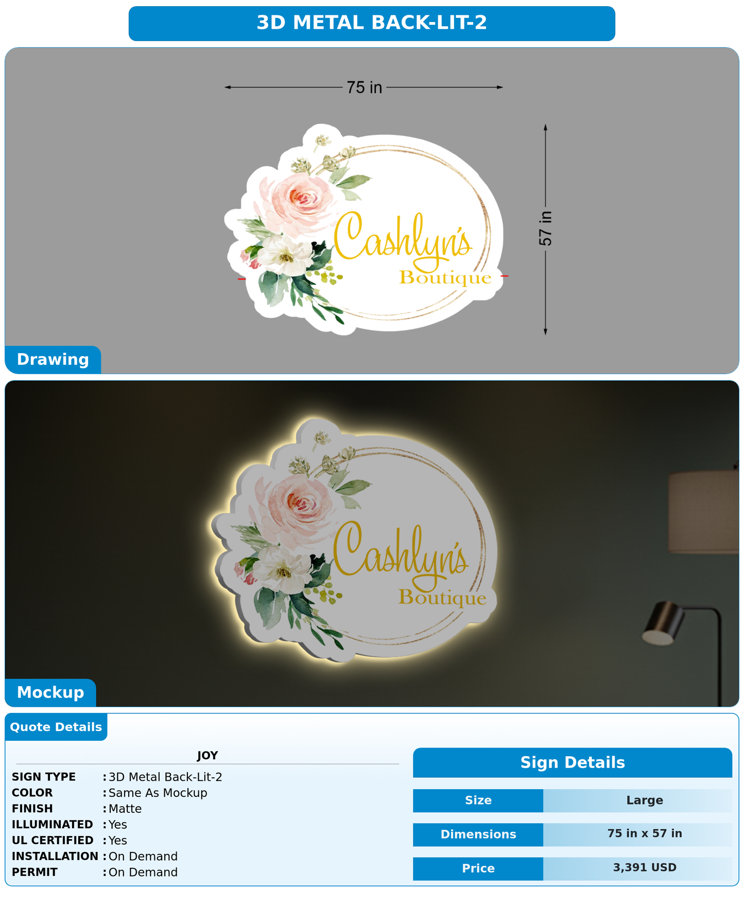 CUSTOM MOCKUP SIGN FOR Joy