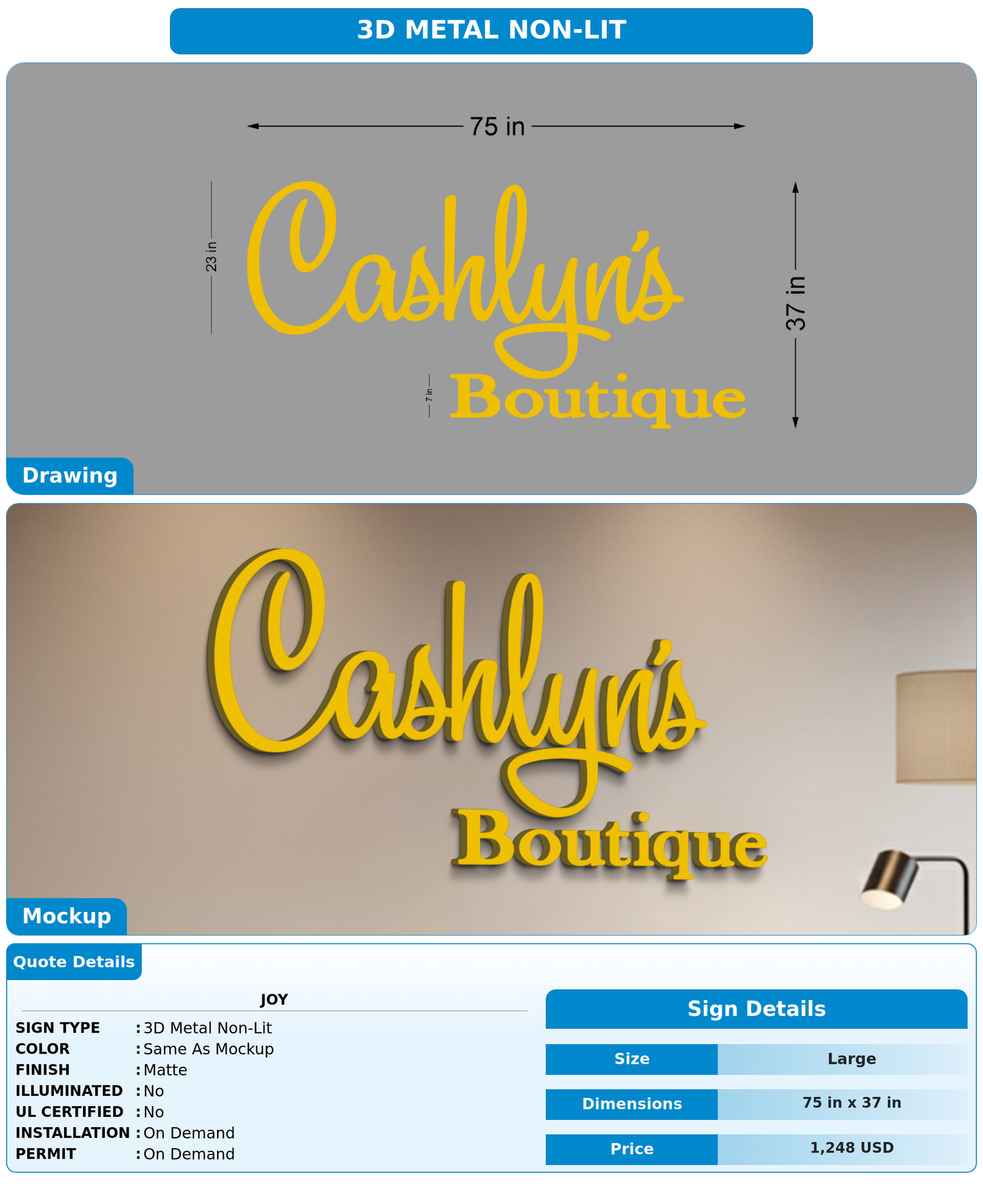 CUSTOM MOCKUP SIGN FOR Joy