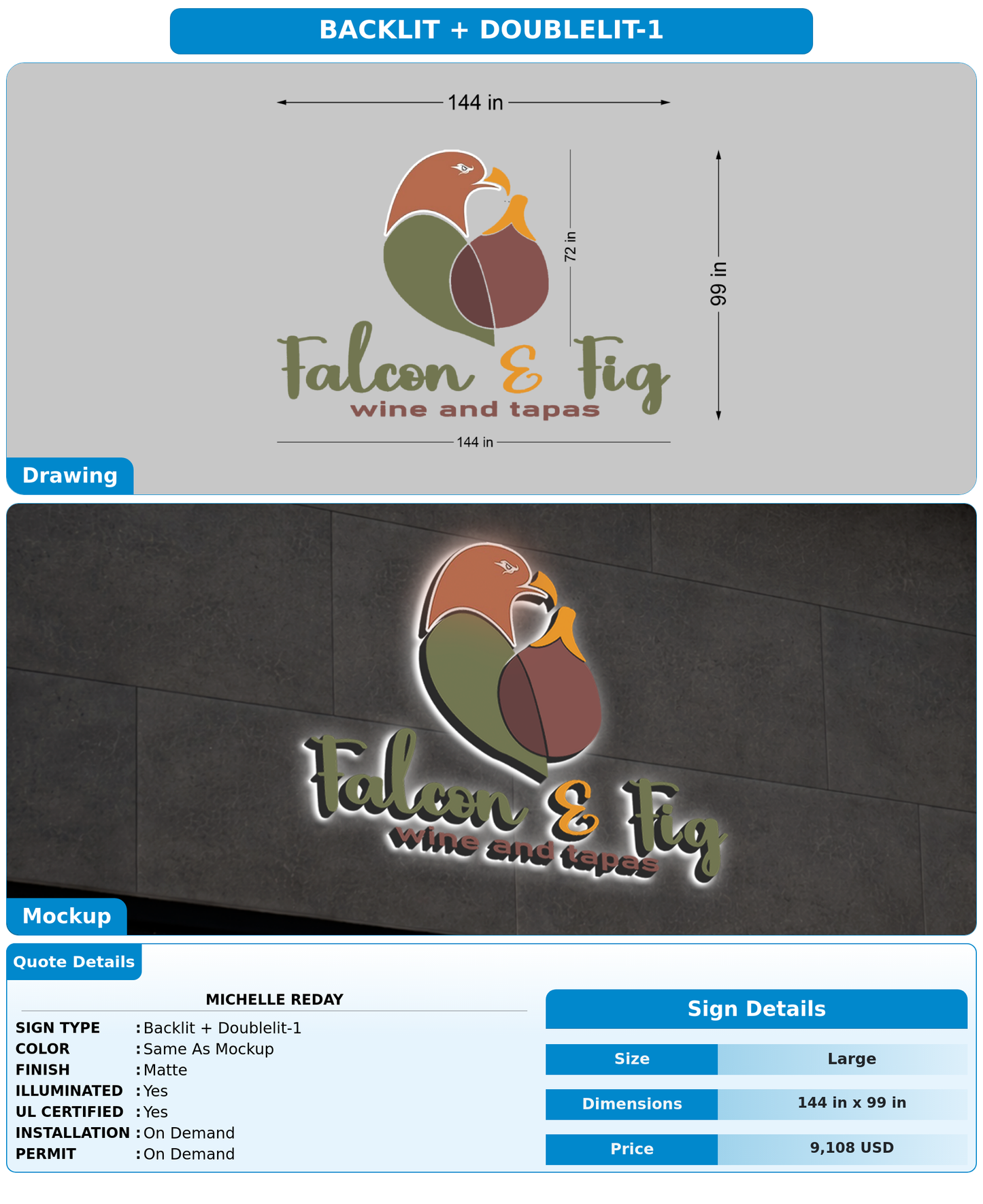 CUSTOM MOCKUP SIGN FOR Michelle Reday