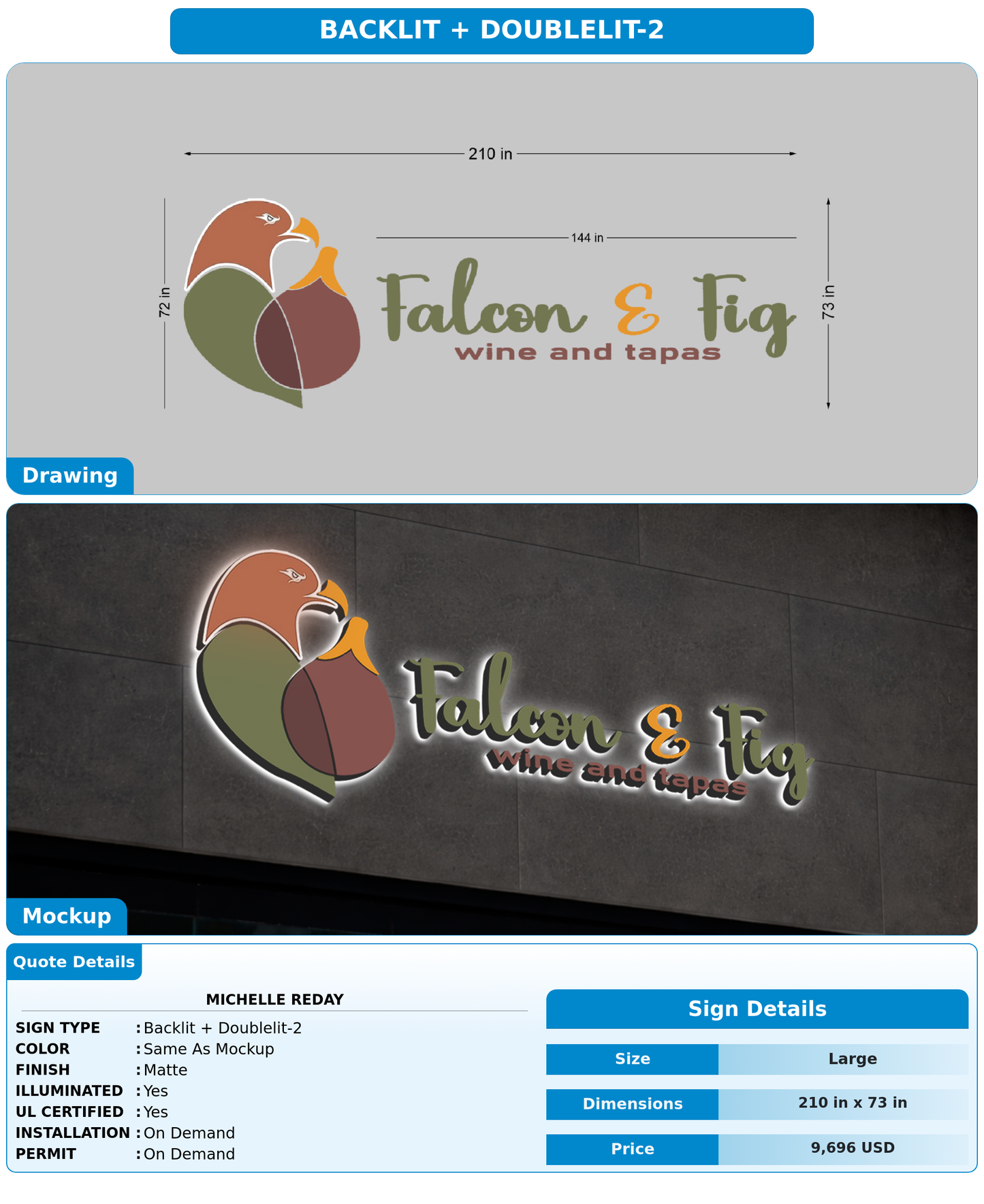 CUSTOM MOCKUP SIGN FOR Michelle Reday