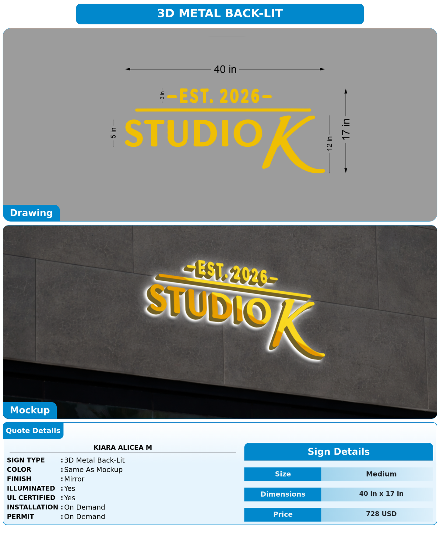 CUSTOM MOCKUP SIGN FOR Kiara Alicea M