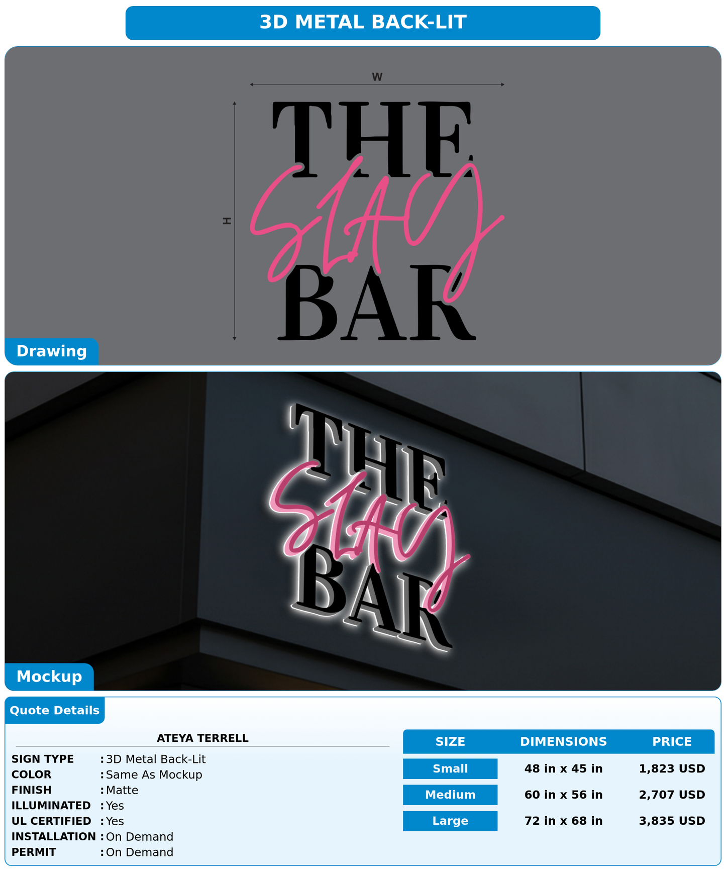 CUSTOM MOCKUP SIGN FOR Ateya terrell