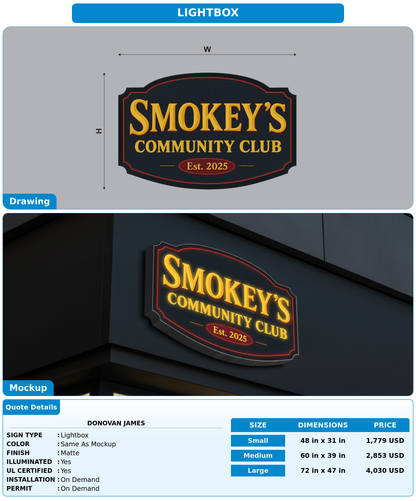CUSTOM MOCKUP SIGN FOR Donovan James