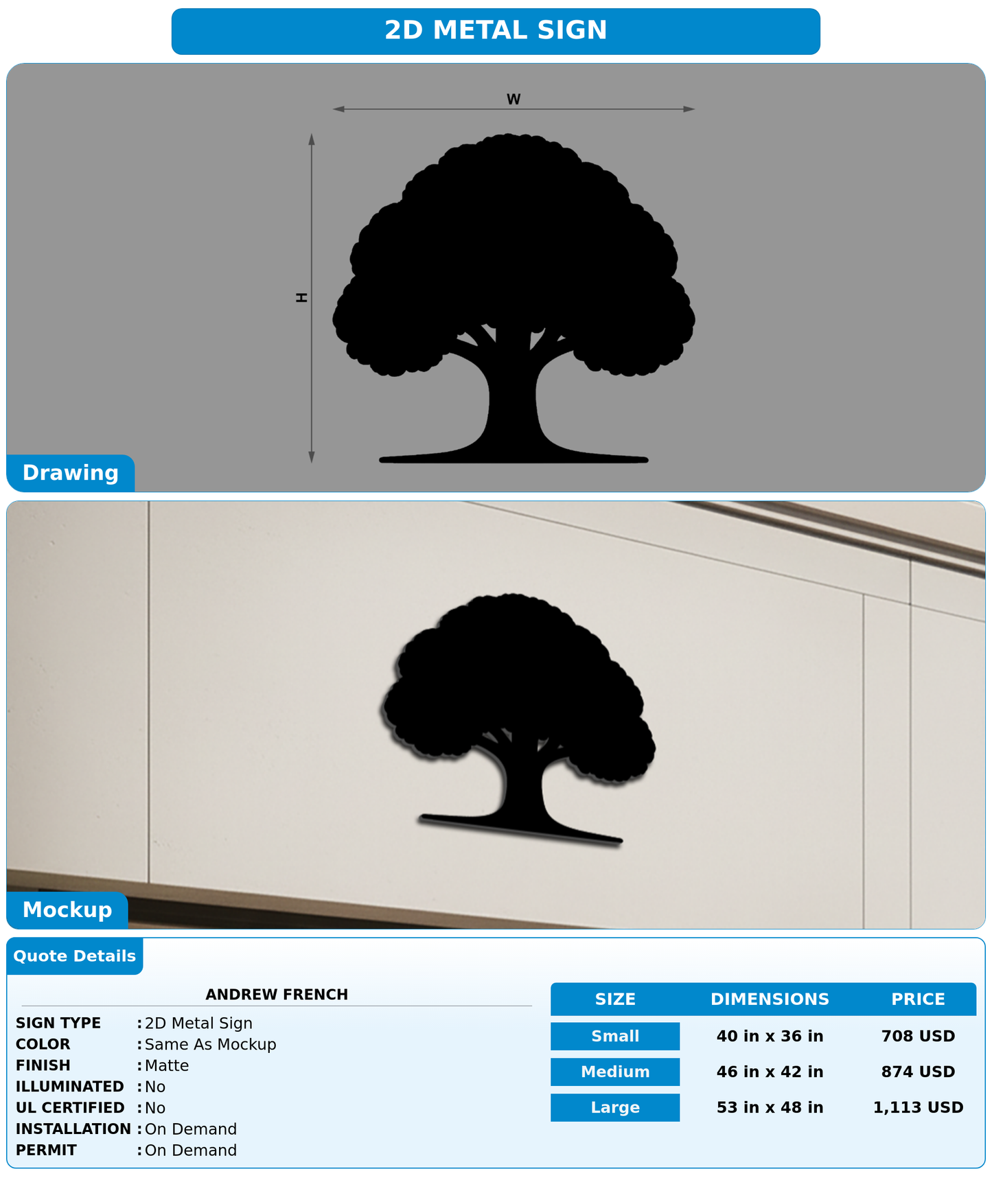 CUSTOM MOCKUP SIGN FOR Andrew French