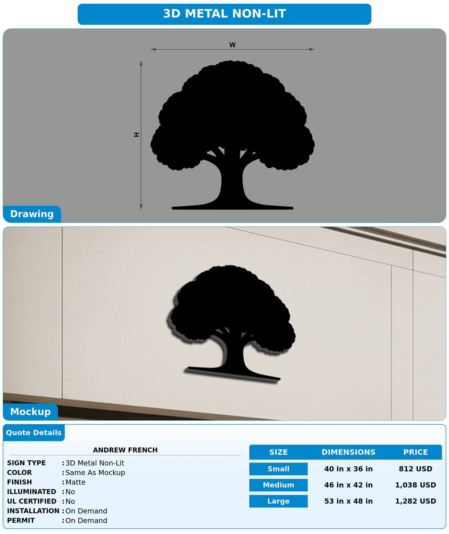 CUSTOM MOCKUP SIGN FOR Andrew French