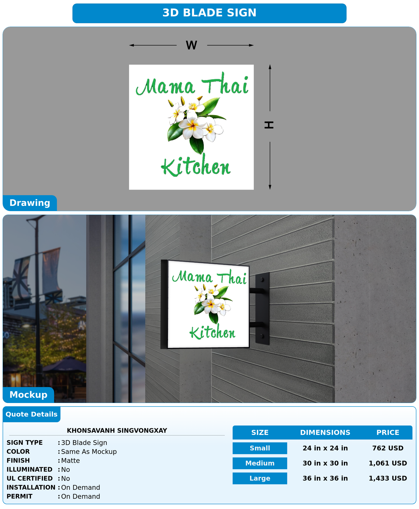 CUSTOM MOCKUP SIGN FOR Khonsavanh Singvongxay