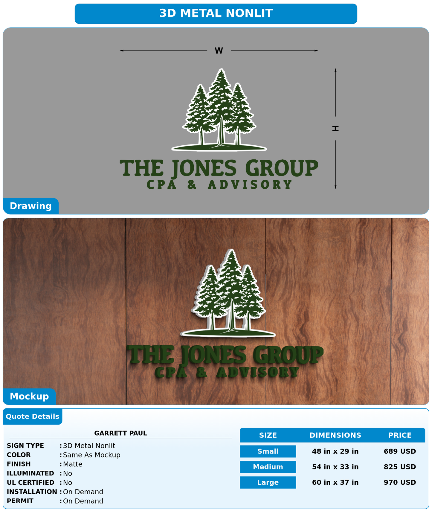 CUSTOM MOCKUP SIGN FOR Garrett Paul