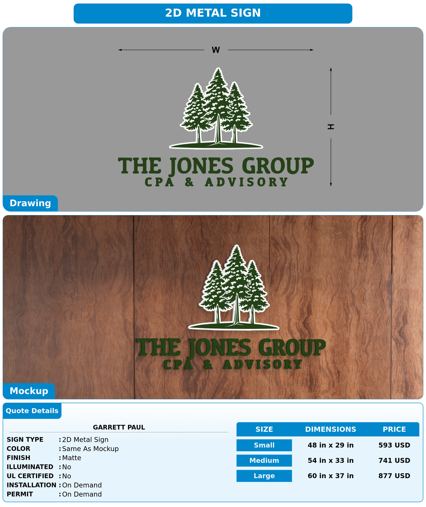 CUSTOM MOCKUP SIGN FOR Garrett Paul