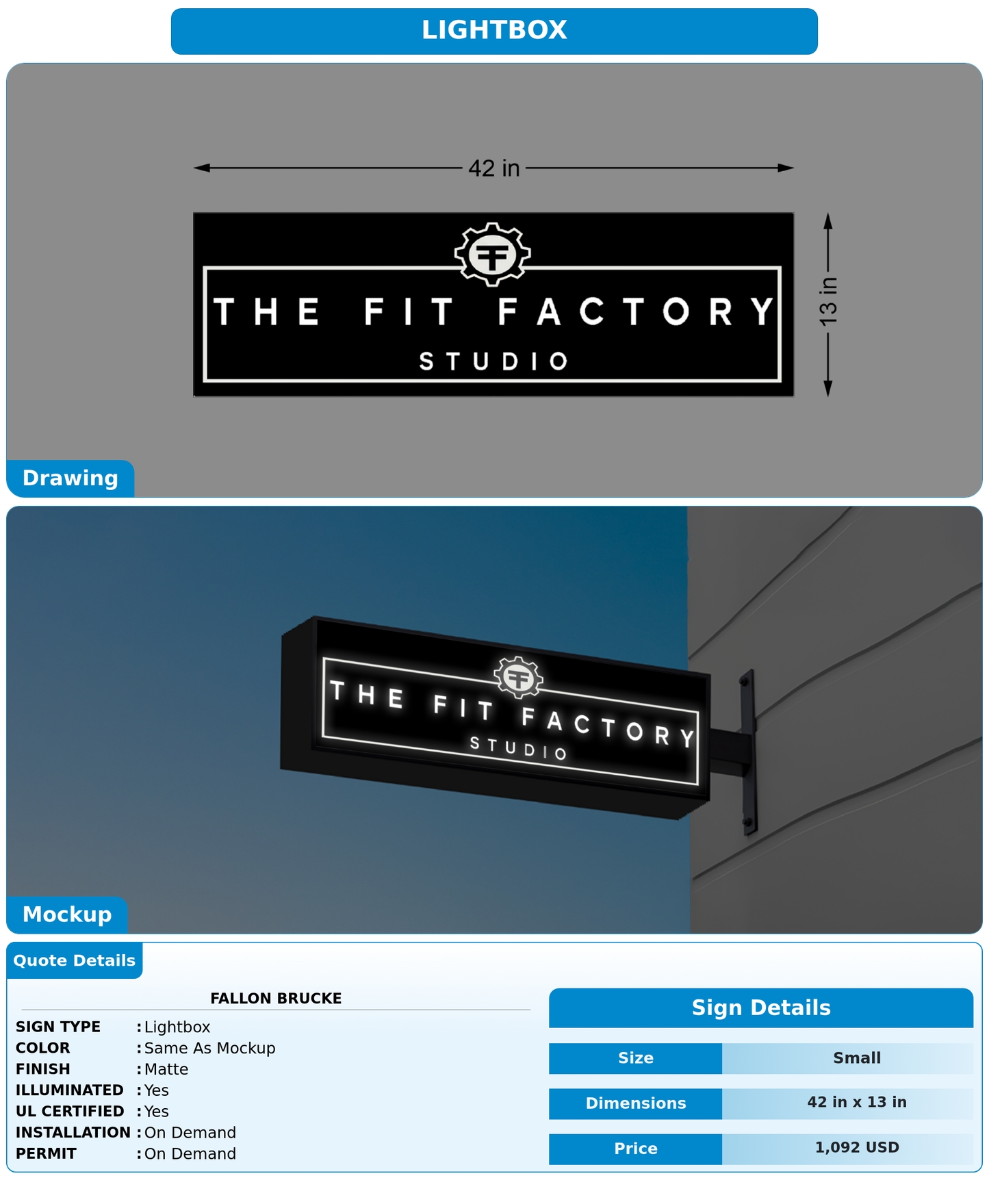 CUSTOM MOCKUP SIGN FOR Fallon Brucke