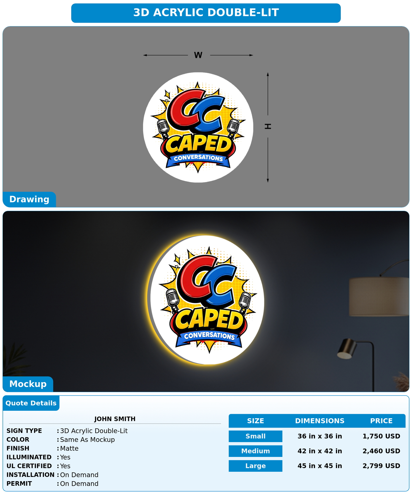 CUSTOM MOCKUP SIGN FOR John Smith