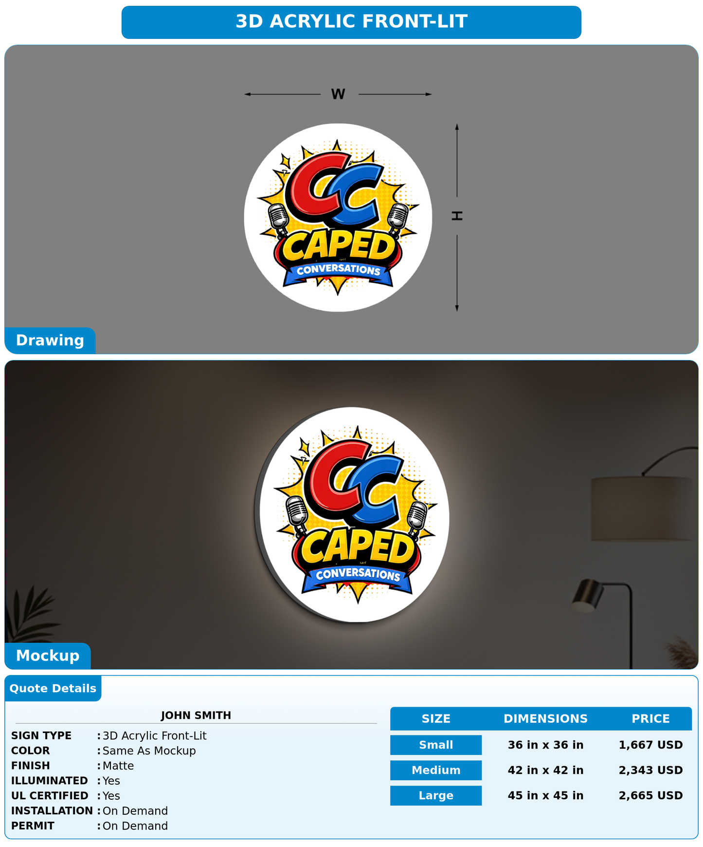 CUSTOM MOCKUP SIGN FOR John Smith