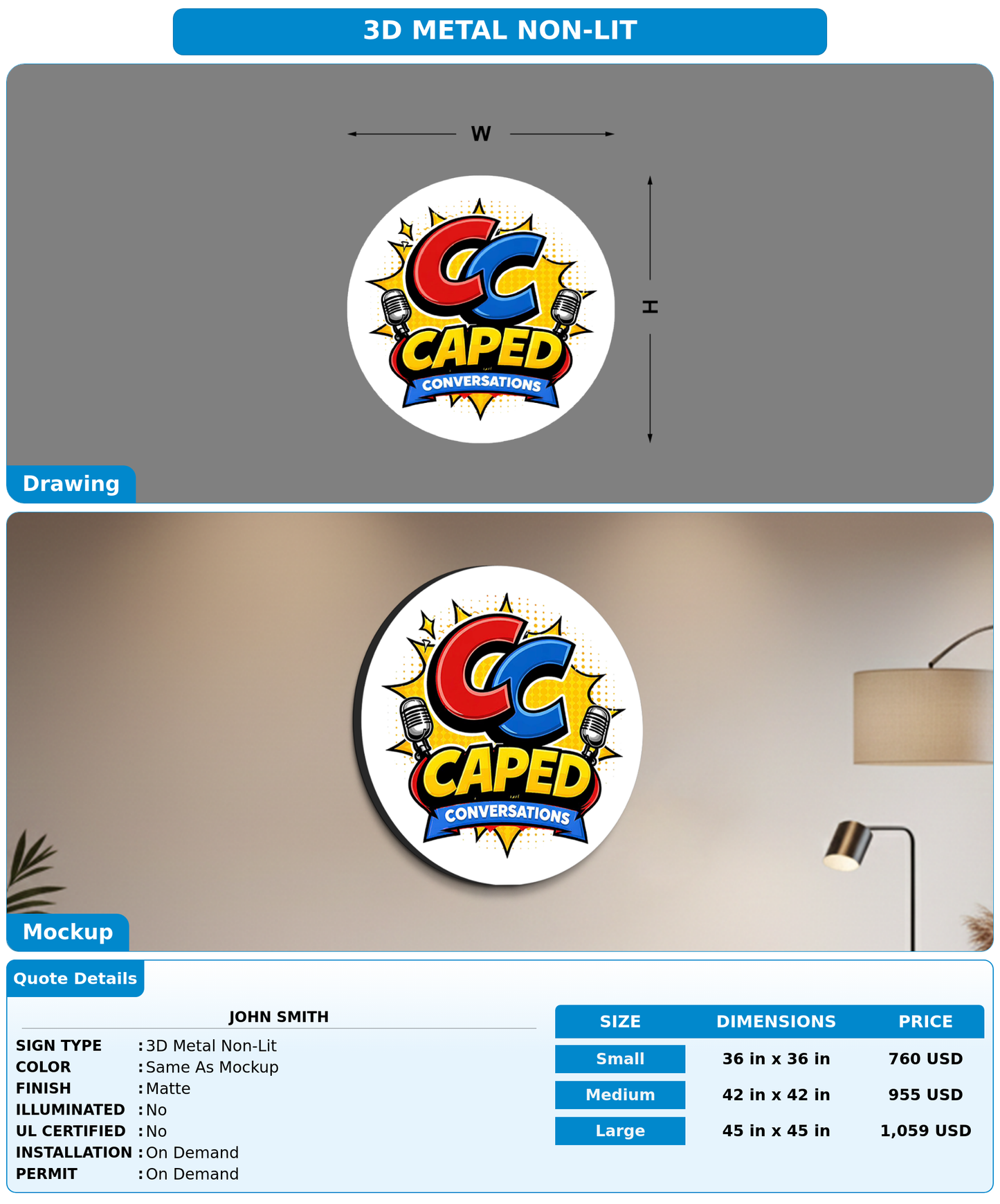 CUSTOM MOCKUP SIGN FOR John Smith