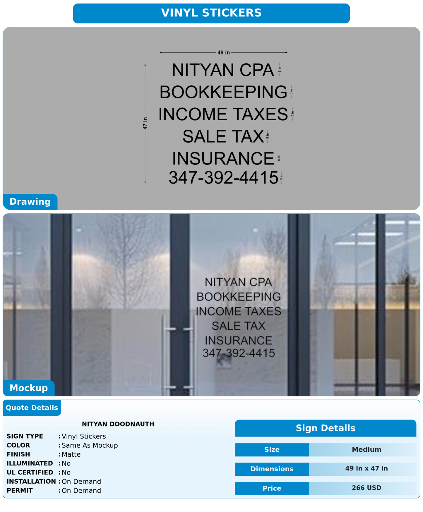 CUSTOM MOCKUP SIGN FOR Nityan Doodnauth