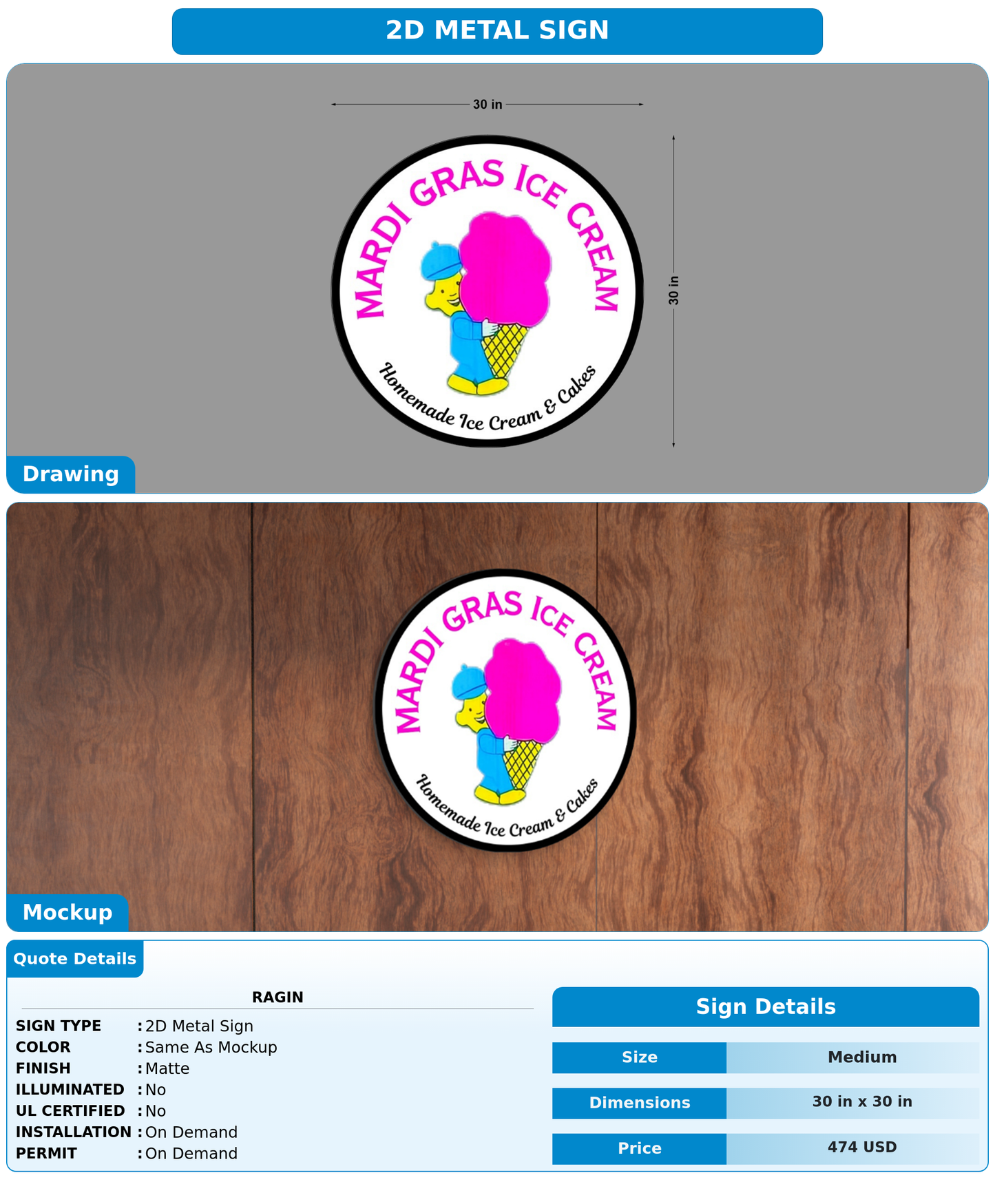 CUSTOM MOCKUP SIGN FOR Ragin