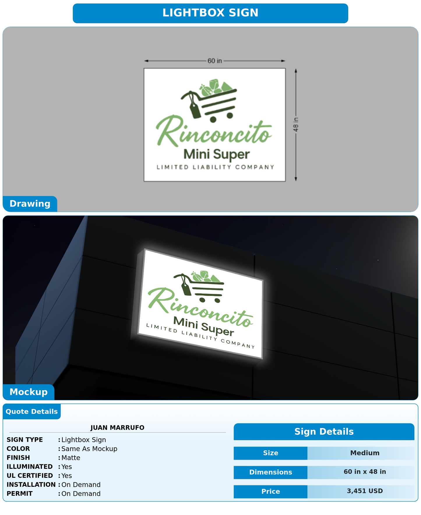 CUSTOM MOCKUP SIGN FOR Juan Marrufo