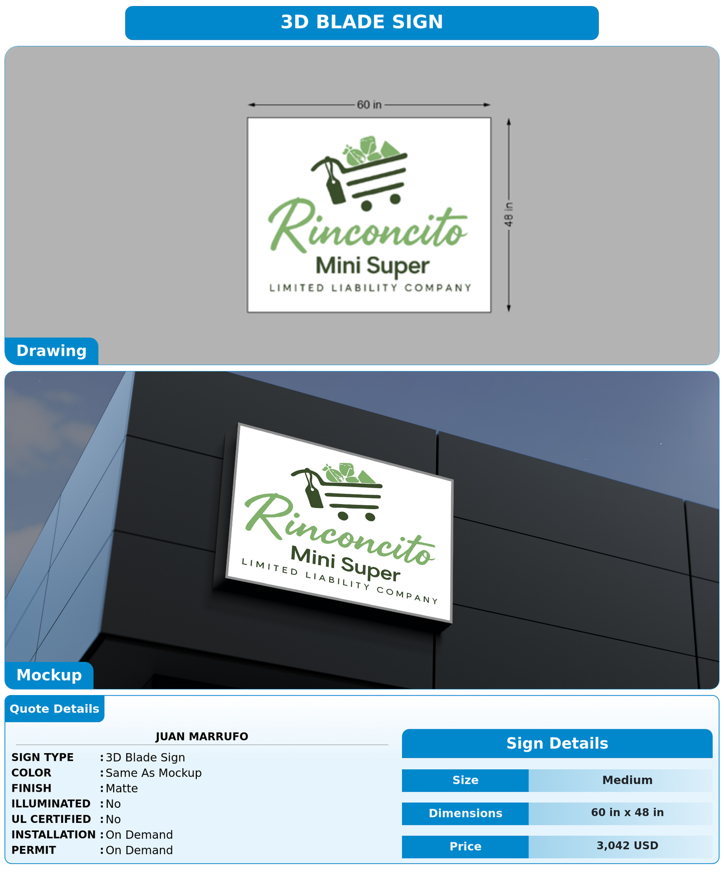 CUSTOM MOCKUP SIGN FOR Juan Marrufo
