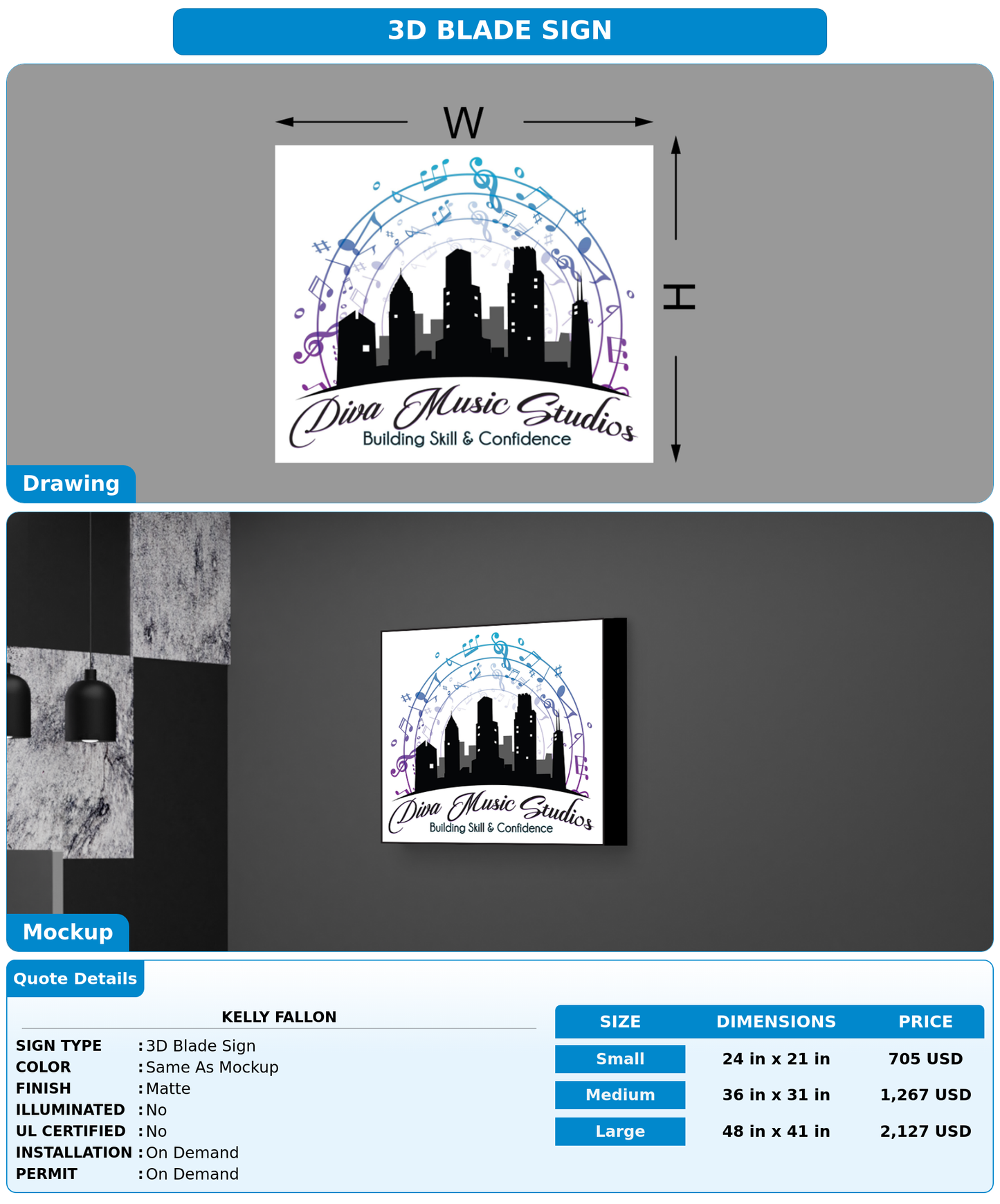 CUSTOM MOCKUP SIGN FOR Kelly Fallon