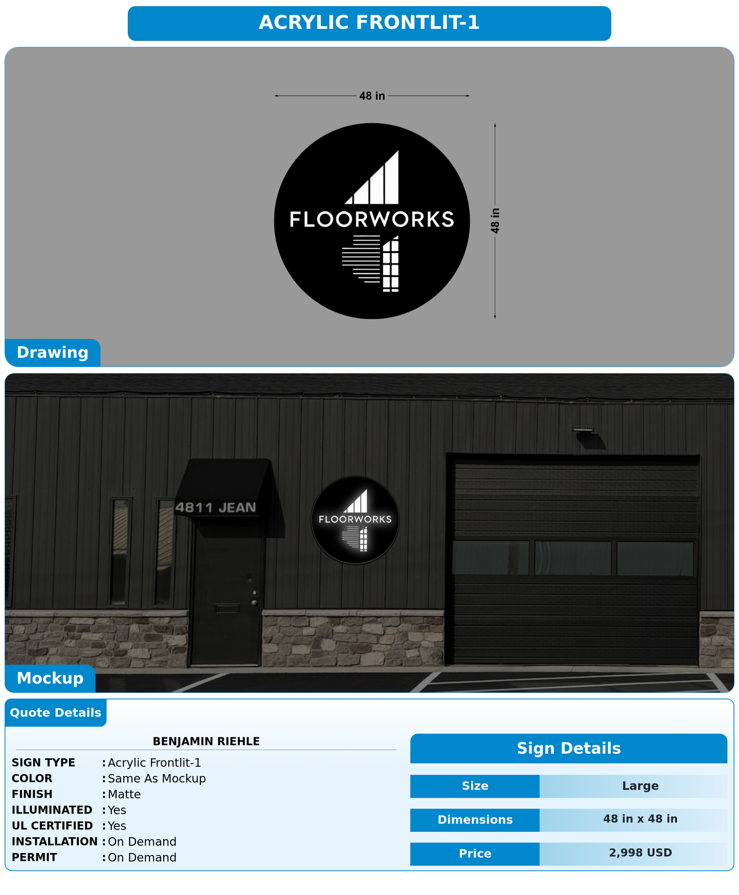 CUSTOM MOCKUP SIGN FOR Benjamin Riehle