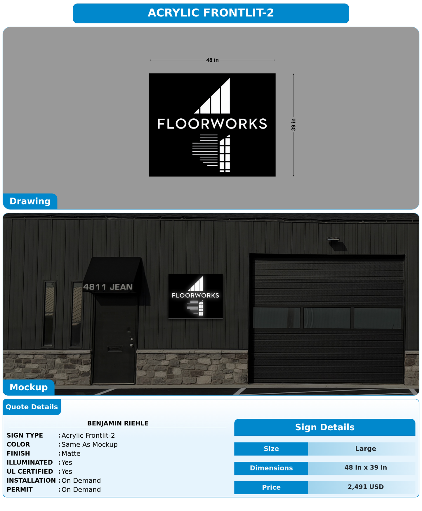 CUSTOM MOCKUP SIGN FOR Benjamin Riehle