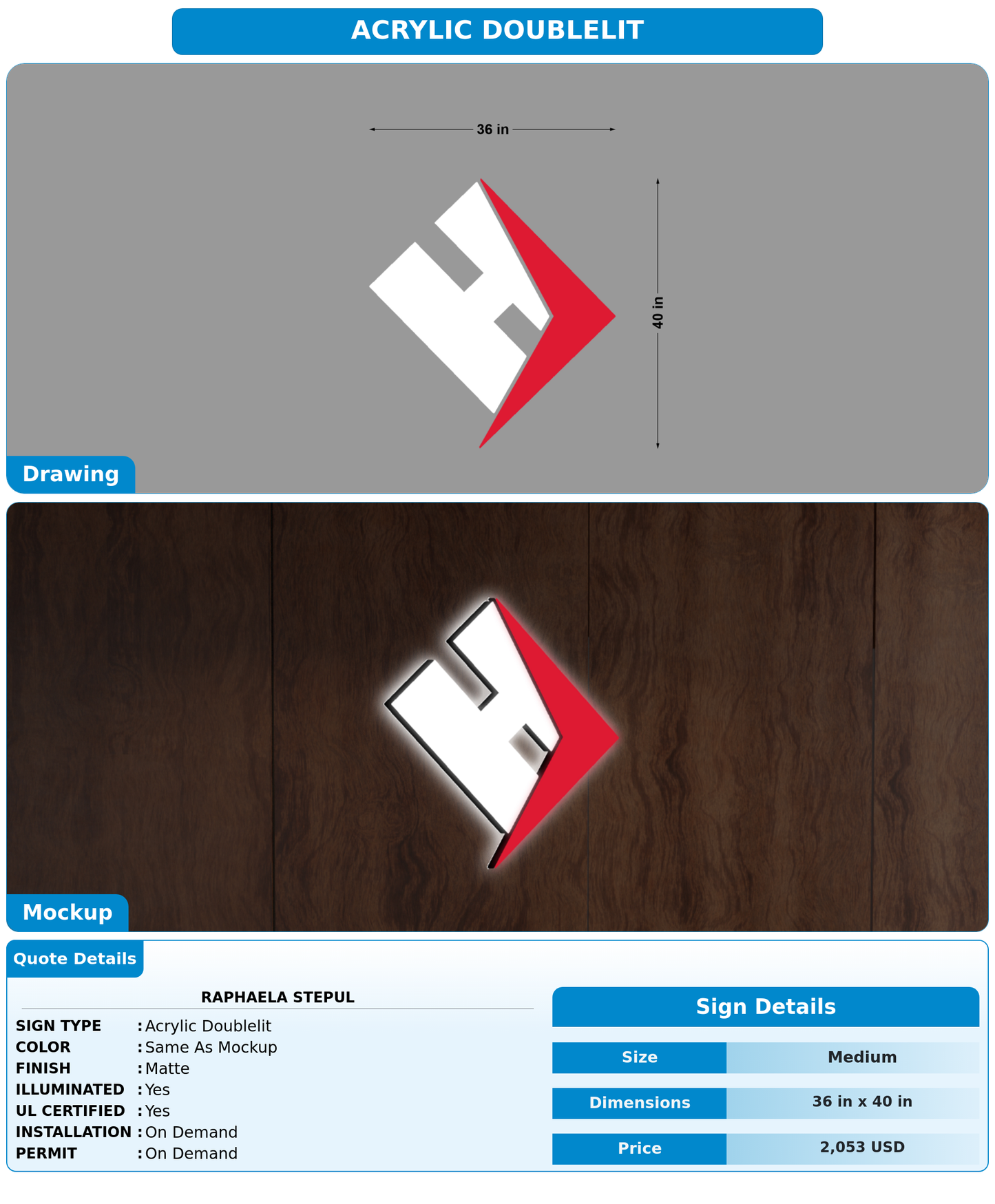 CUSTOM MOCKUP SIGN FOR Raphaela Stepul