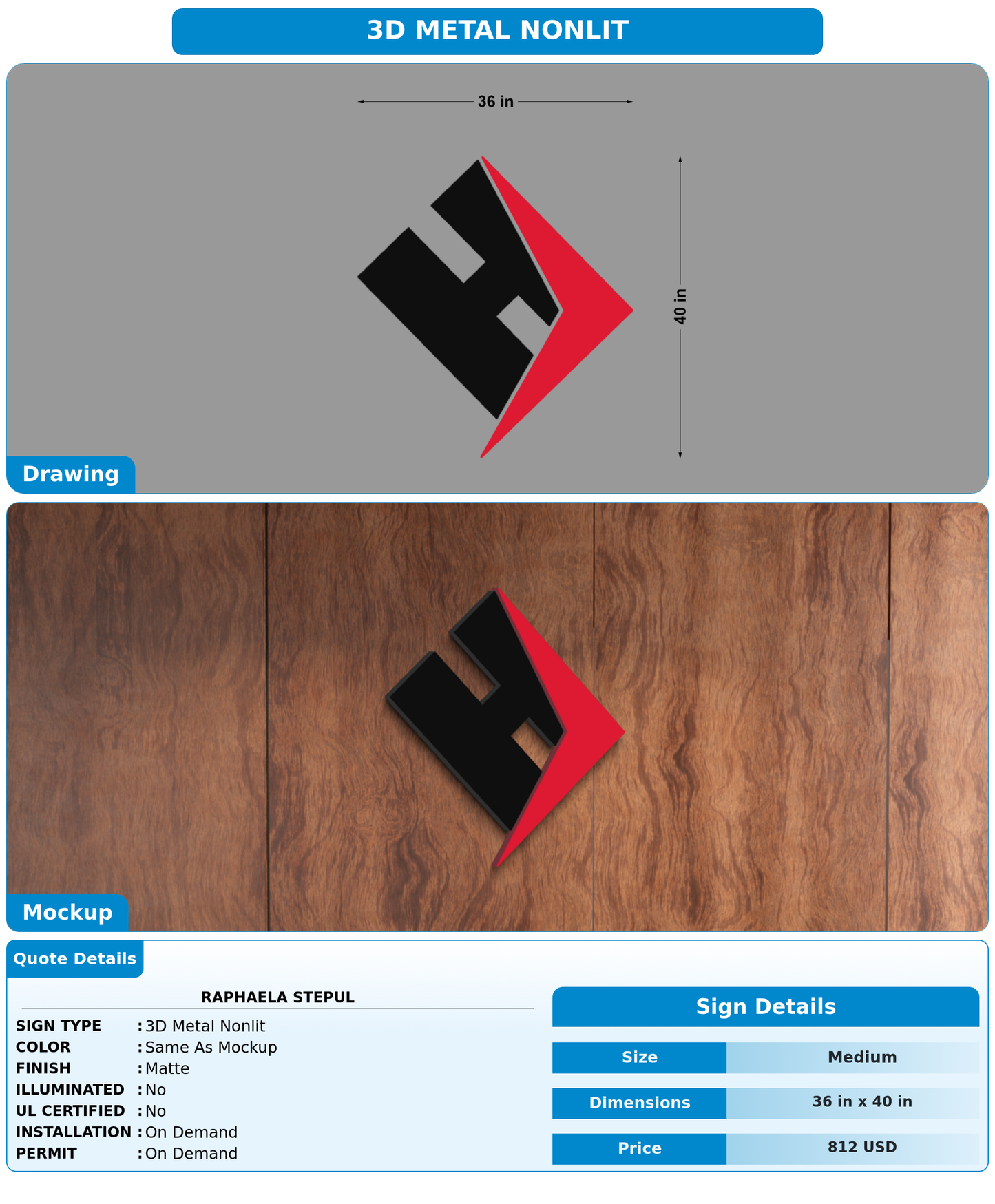 CUSTOM MOCKUP SIGN FOR Raphaela Stepul