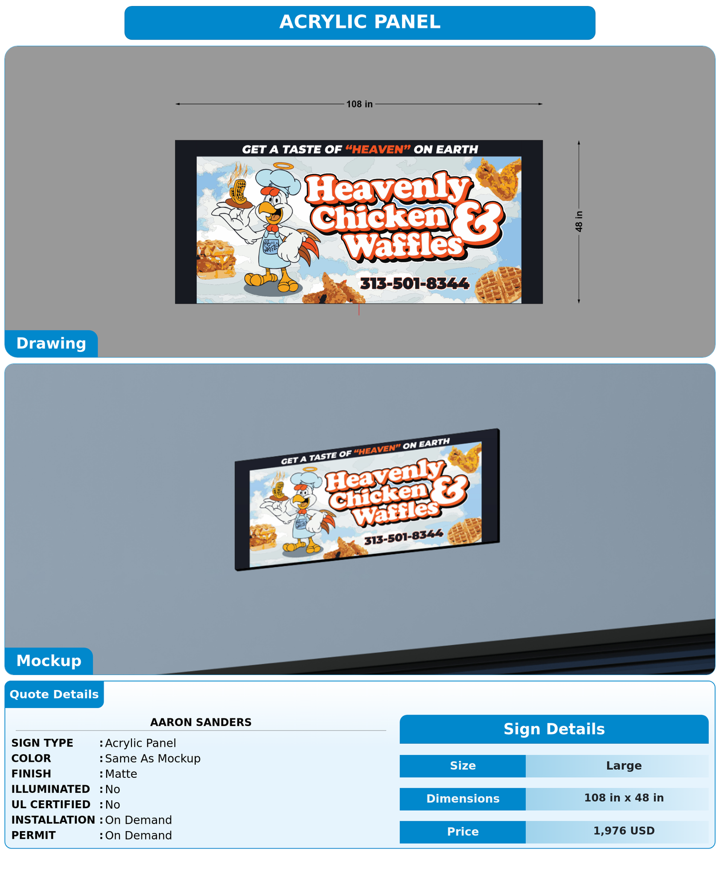 CUSTOM MOCKUP SIGN FOR Aaron Sanders