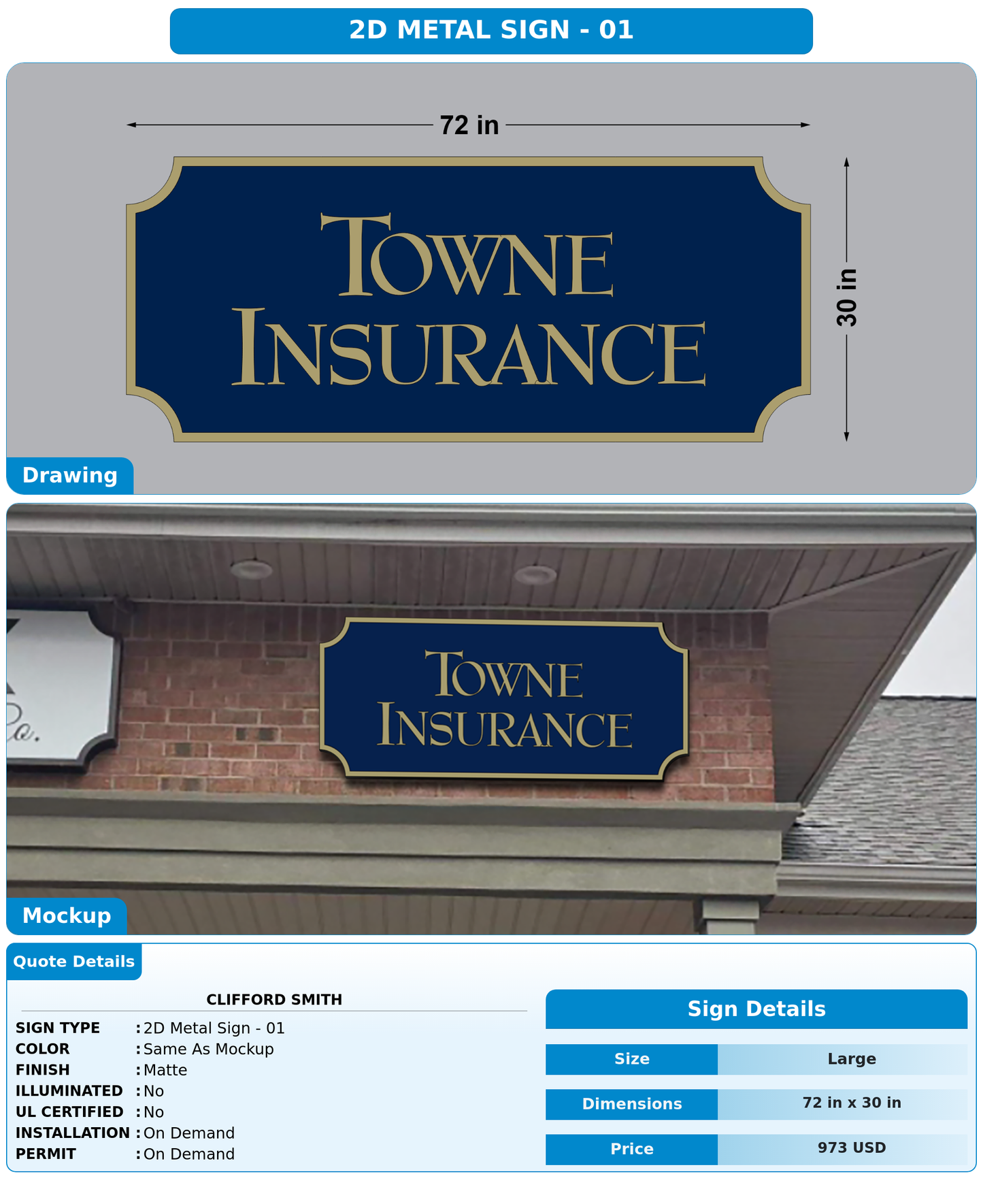CUSTOM MOCKUP SIGN FOR Clifford Smith