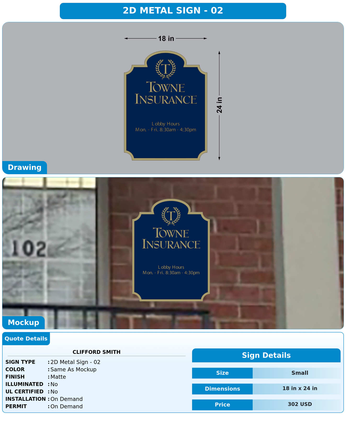 CUSTOM MOCKUP SIGN FOR Clifford Smith