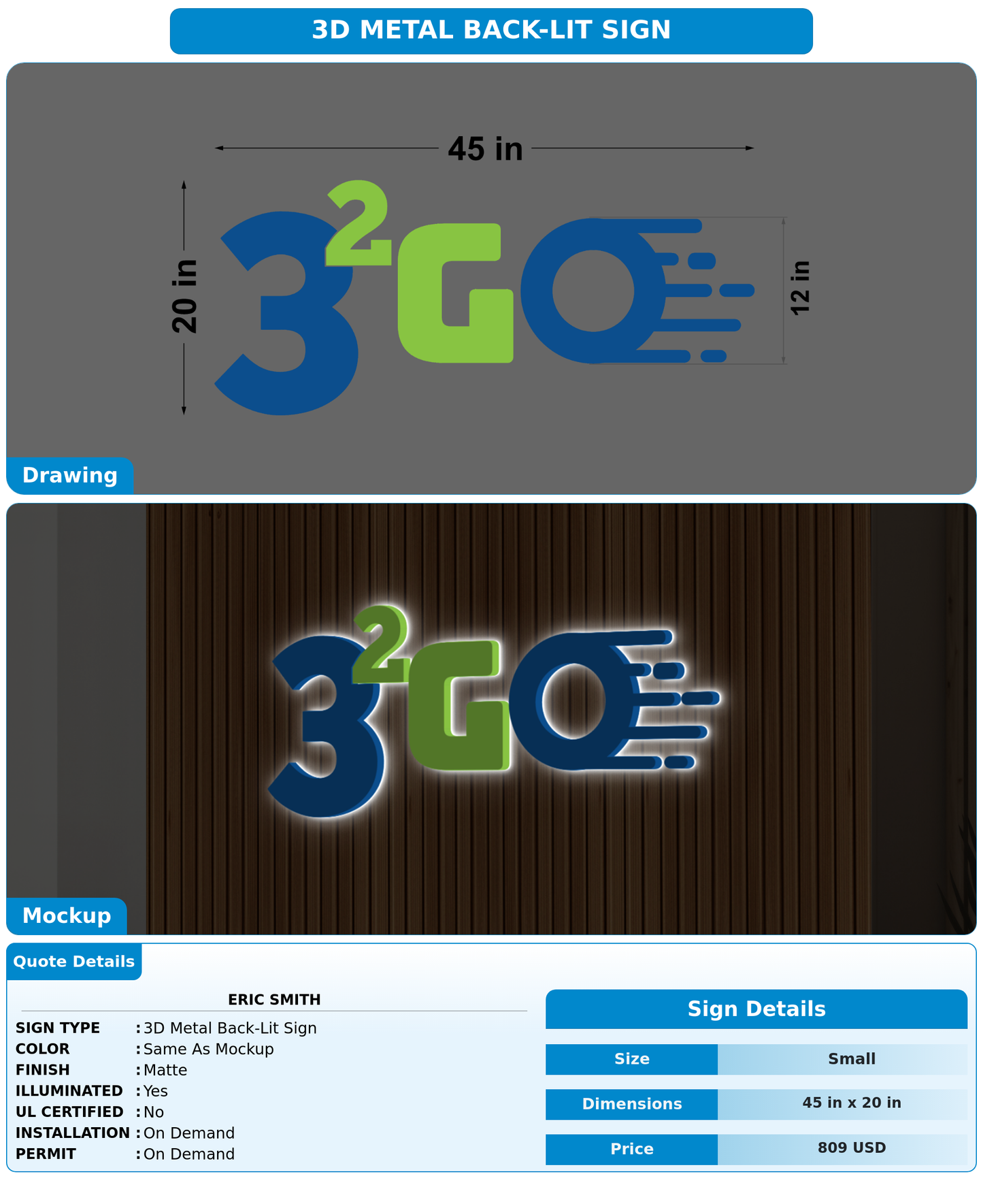 CUSTOM MOCKUP SIGN FOR Eric Smith