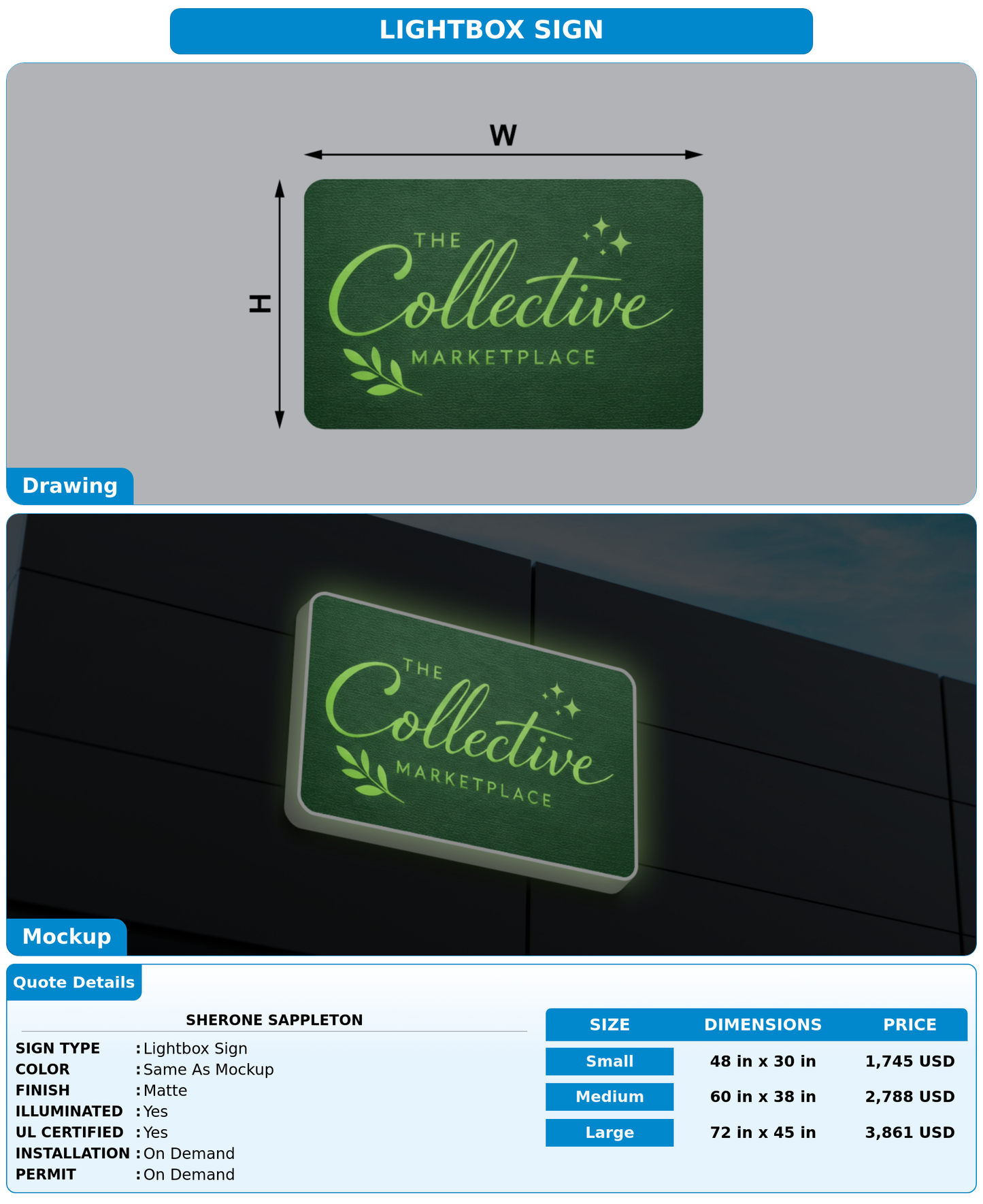 CUSTOM MOCKUP SIGN FOR Sherone Sappleton