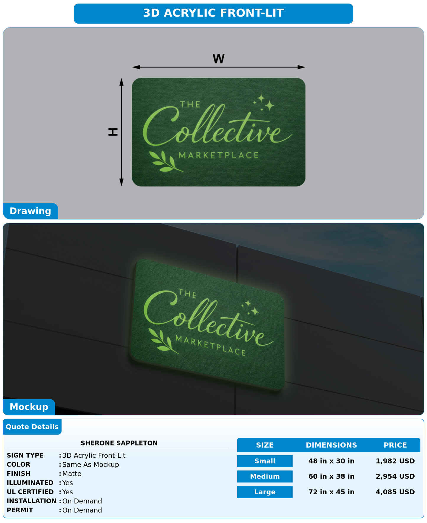 CUSTOM MOCKUP SIGN FOR Sherone Sappleton