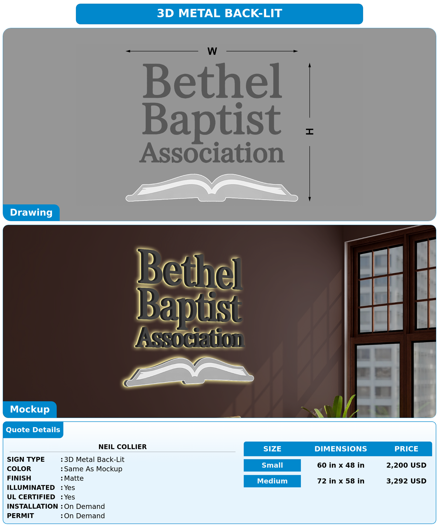 CUSTOM MOCKUP SIGN FOR Neil collier