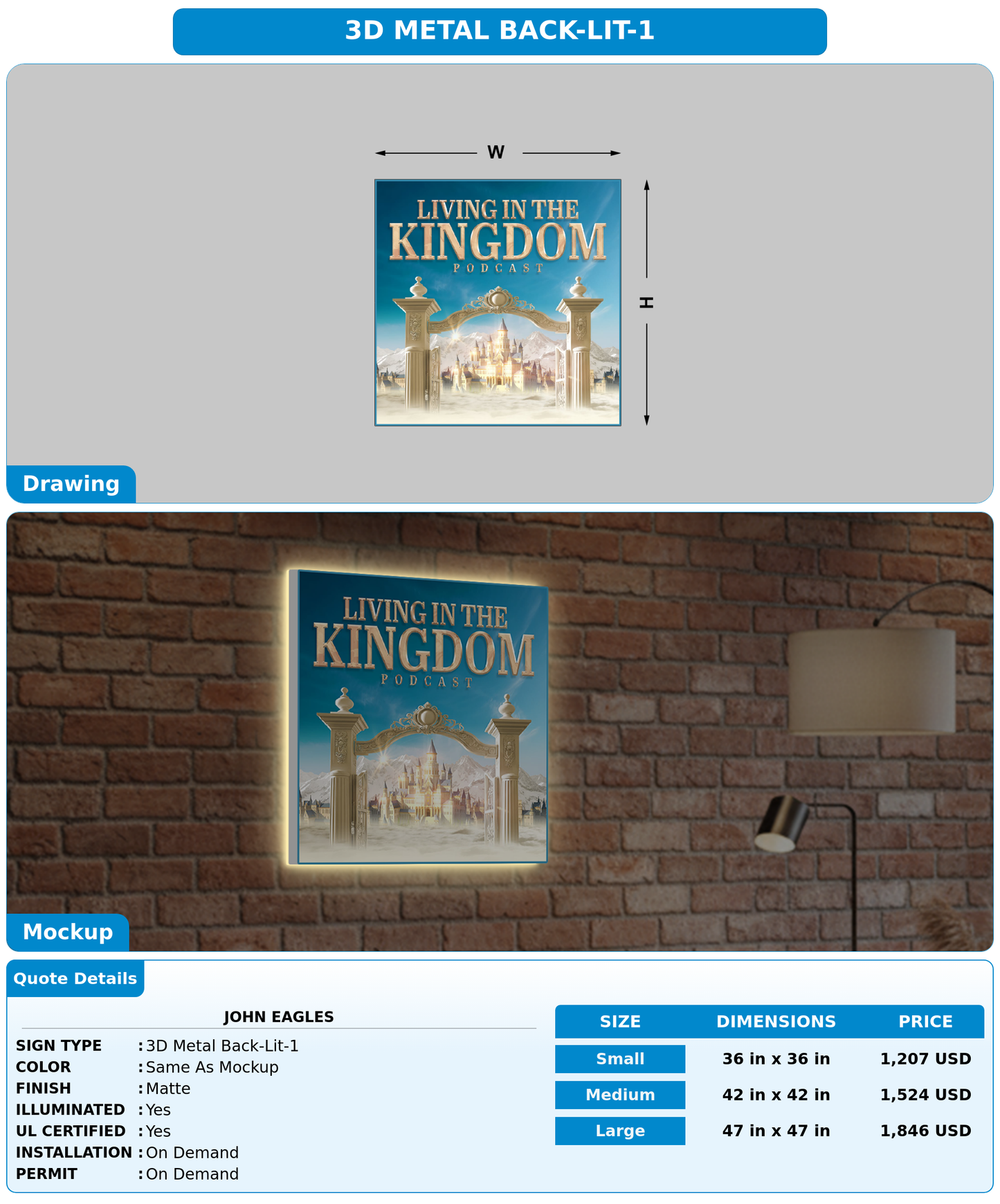 CUSTOM MOCKUP SIGN FOR john Eagles