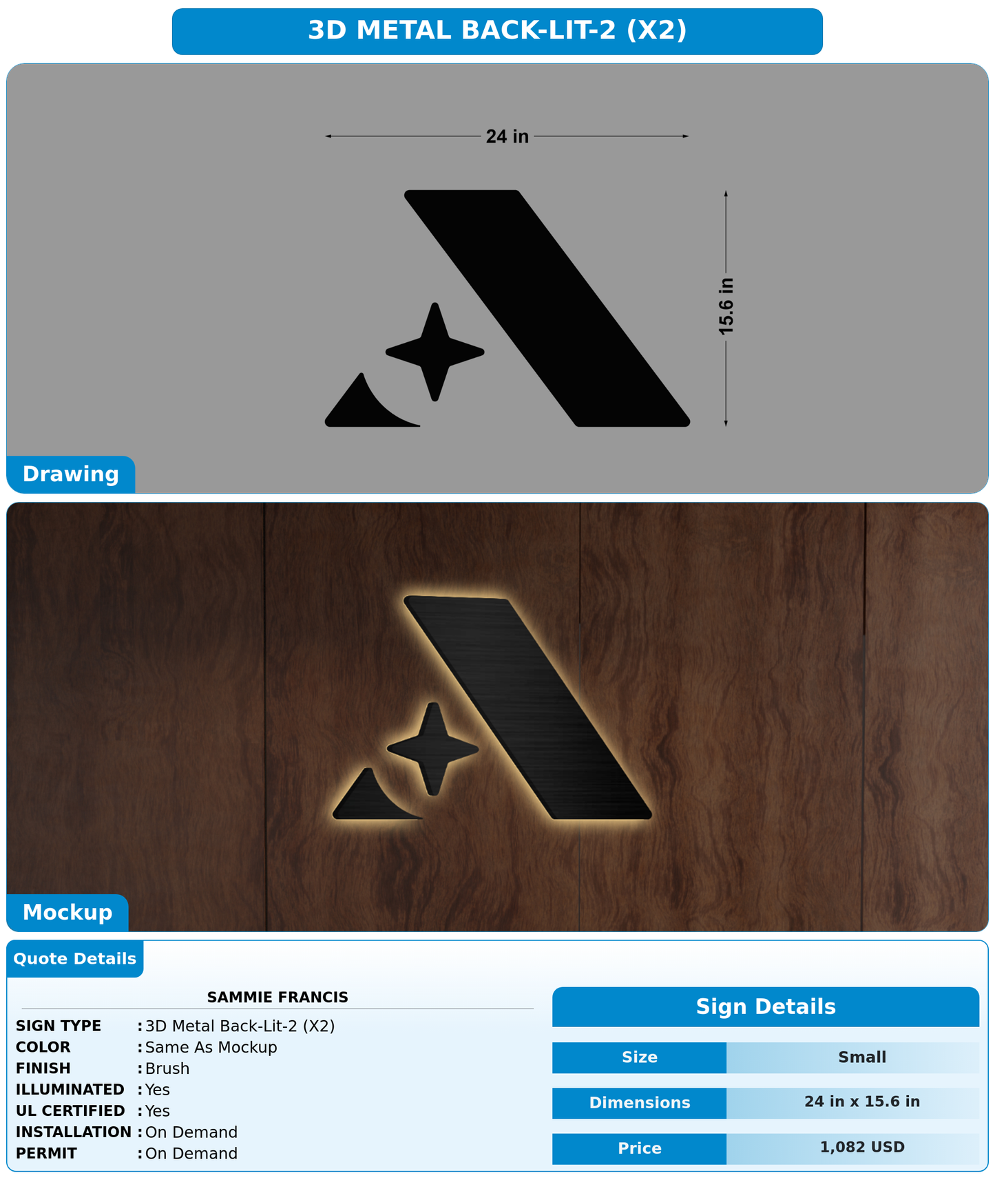 CUSTOM MOCKUP SIGN FOR Sammie Francis