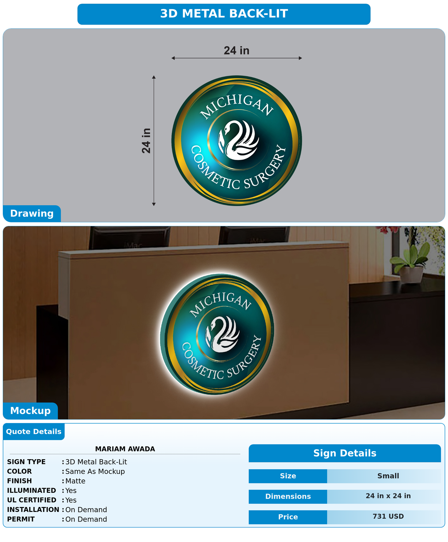 CUSTOM MOCKUP SIGN FOR Mariam Awada
