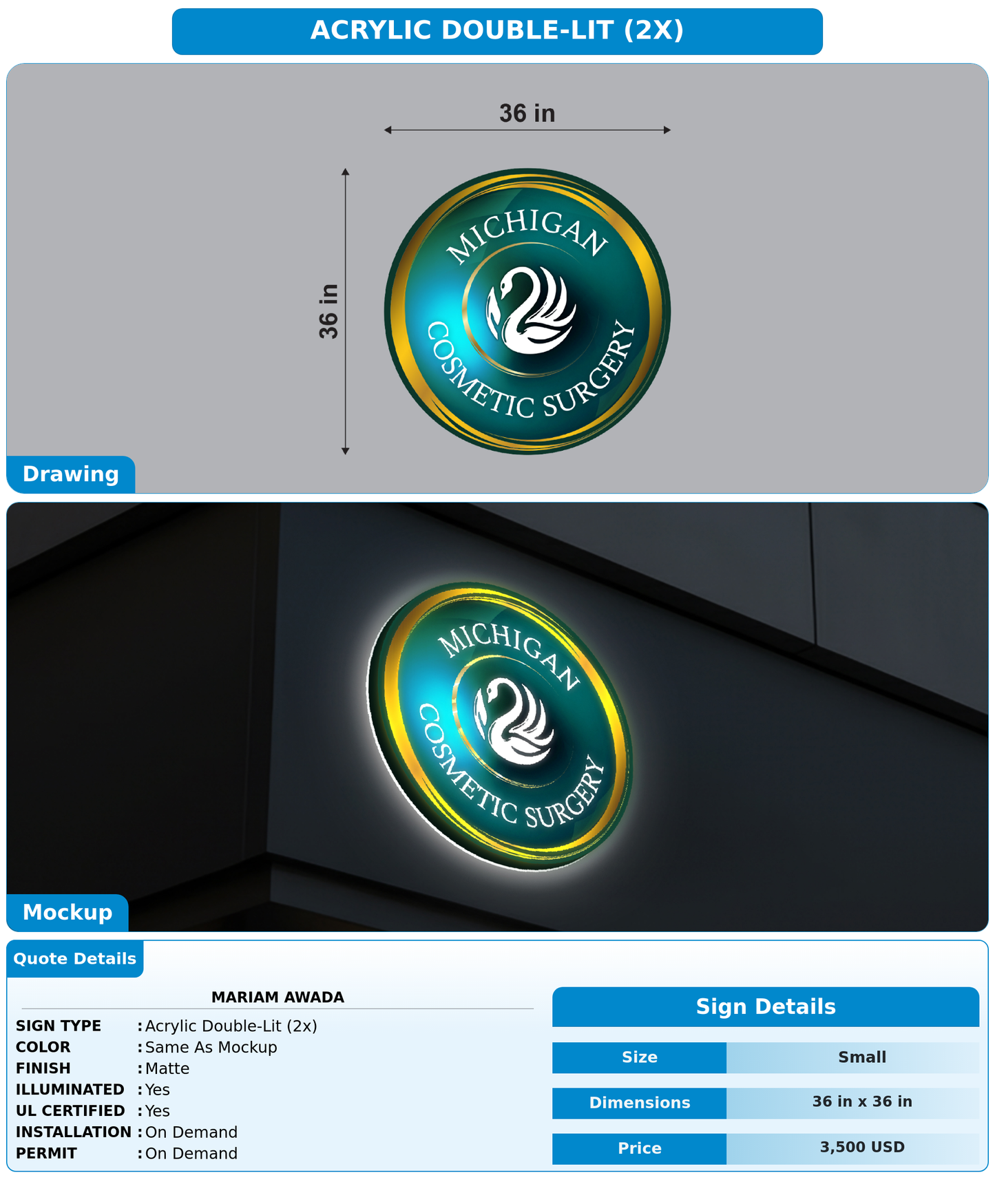 CUSTOM MOCKUP SIGN FOR Mariam Awada