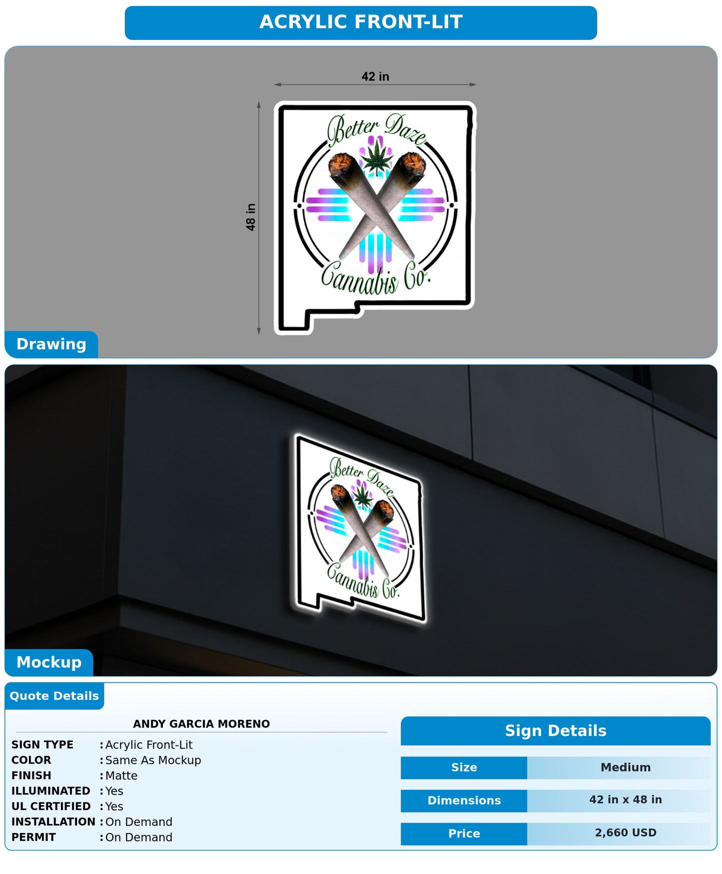 CUSTOM MOCKUP SIGN FOR Andy Garcia Moreno