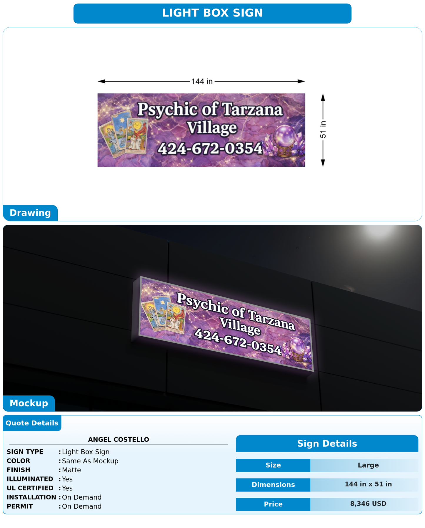 CUSTOM MOCKUP SIGN FOR Angel Costello