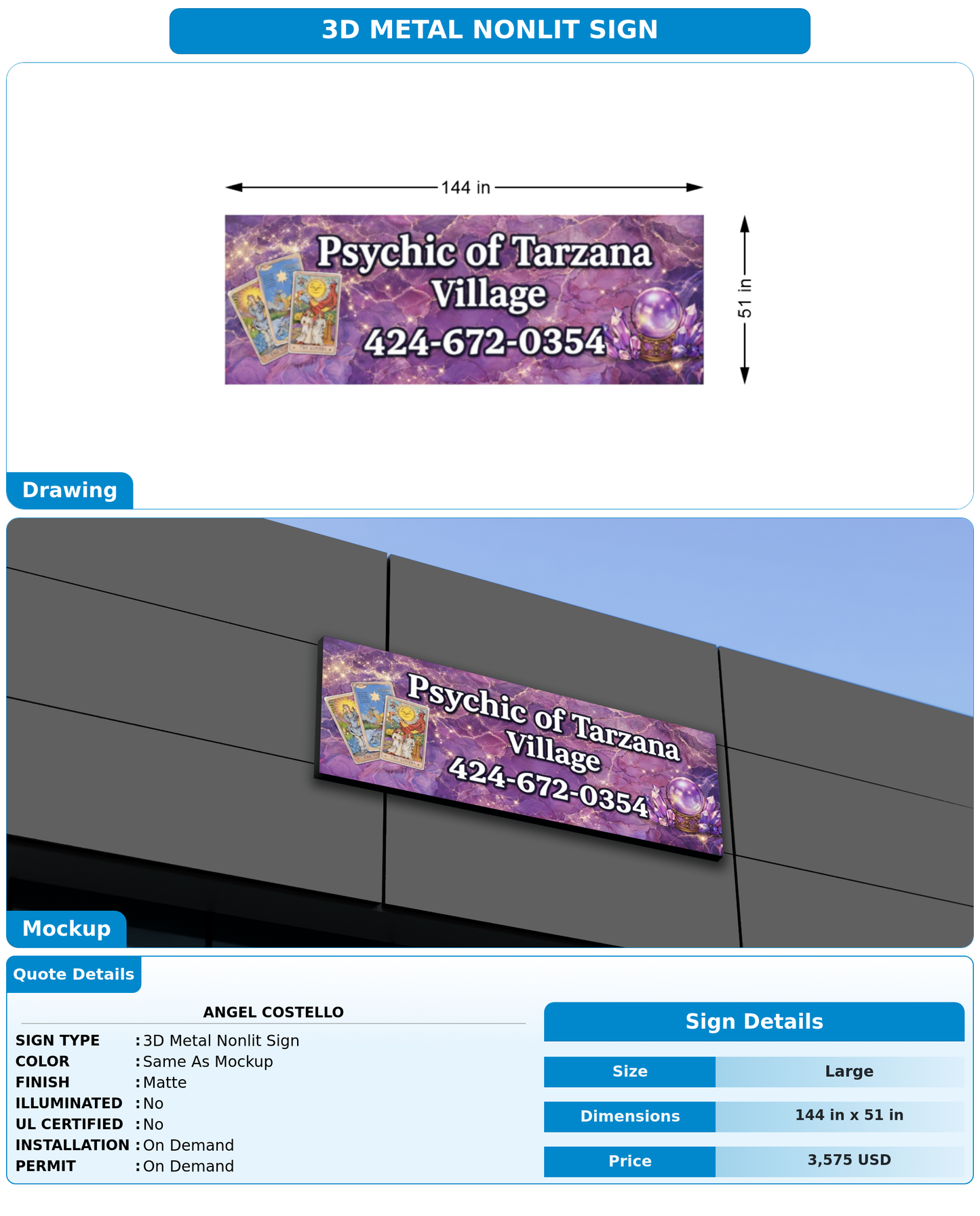 CUSTOM MOCKUP SIGN FOR Angel Costello