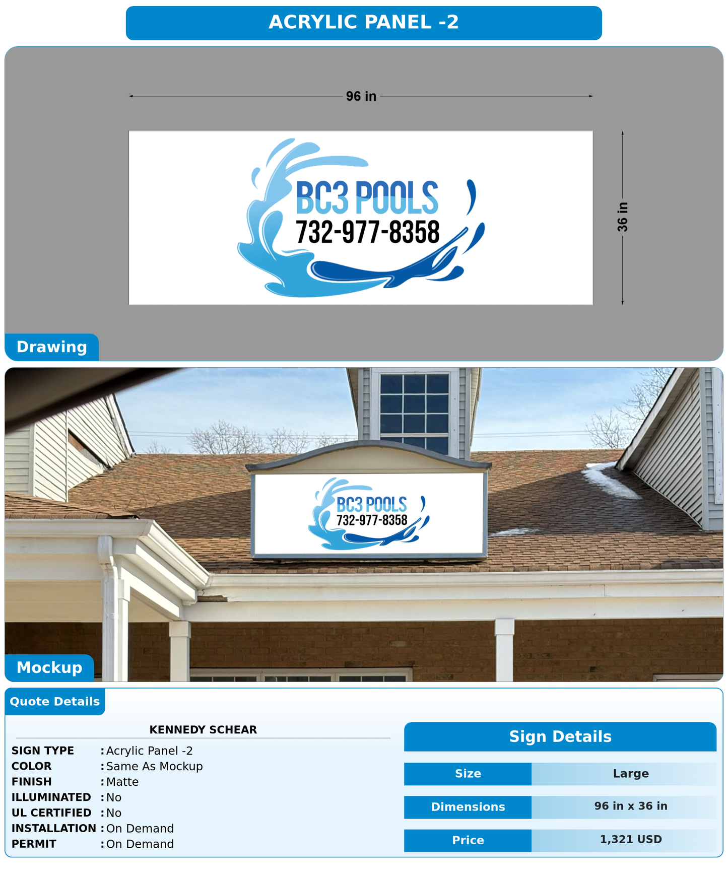 CUSTOM MOCKUP SIGN FOR Kennedy Schear