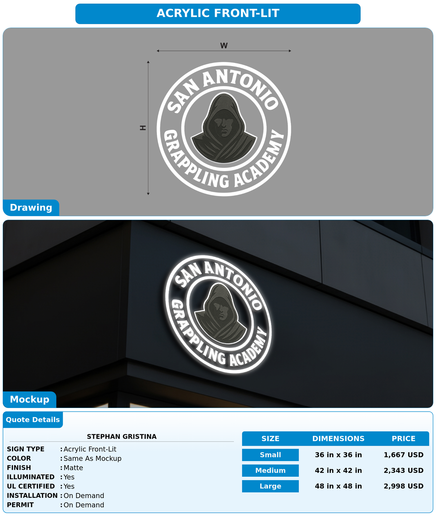 CUSTOM MOCKUP SIGN FOR Stephan Gristina