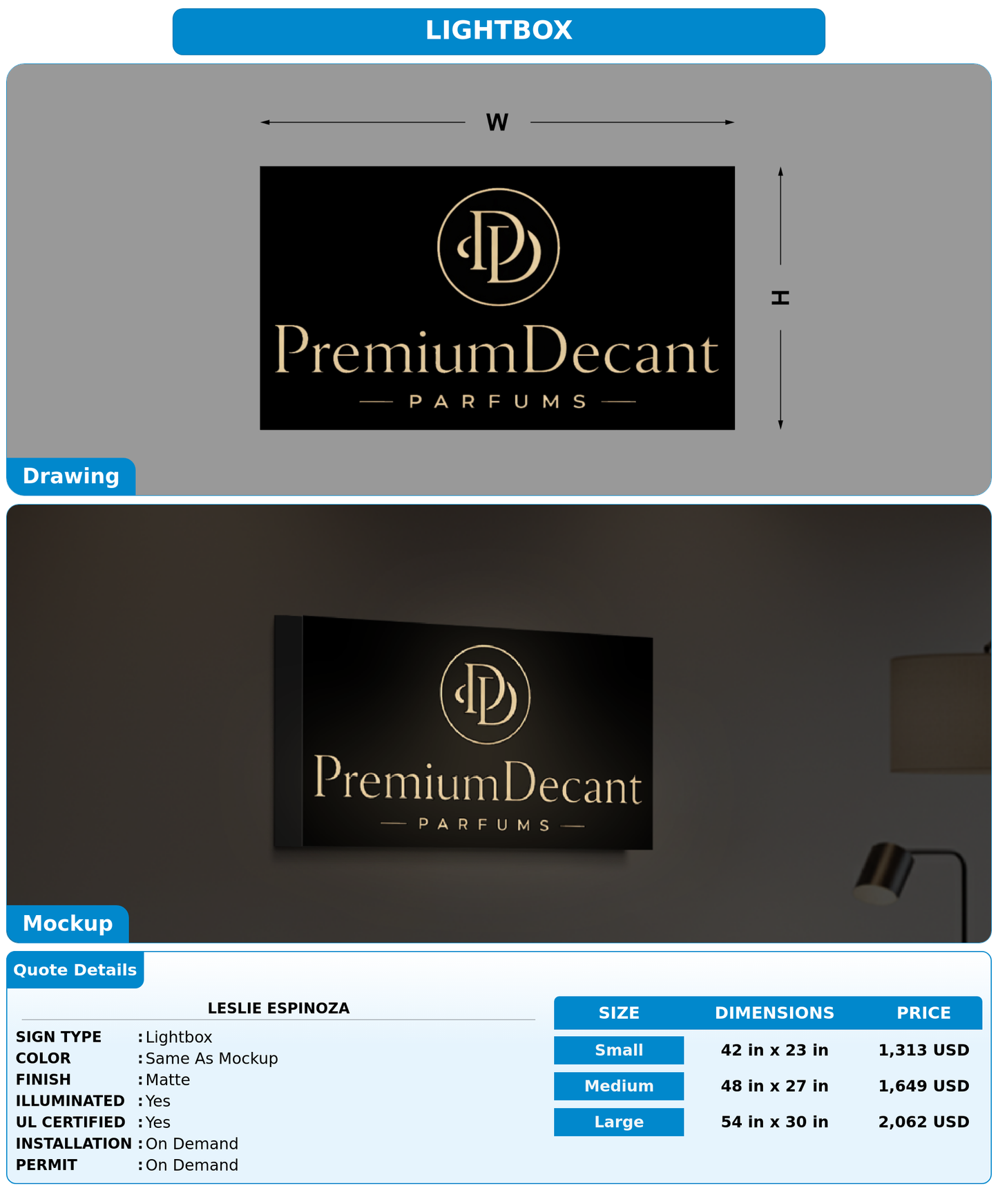 CUSTOM MOCKUP SIGN FOR Leslie Espinoza