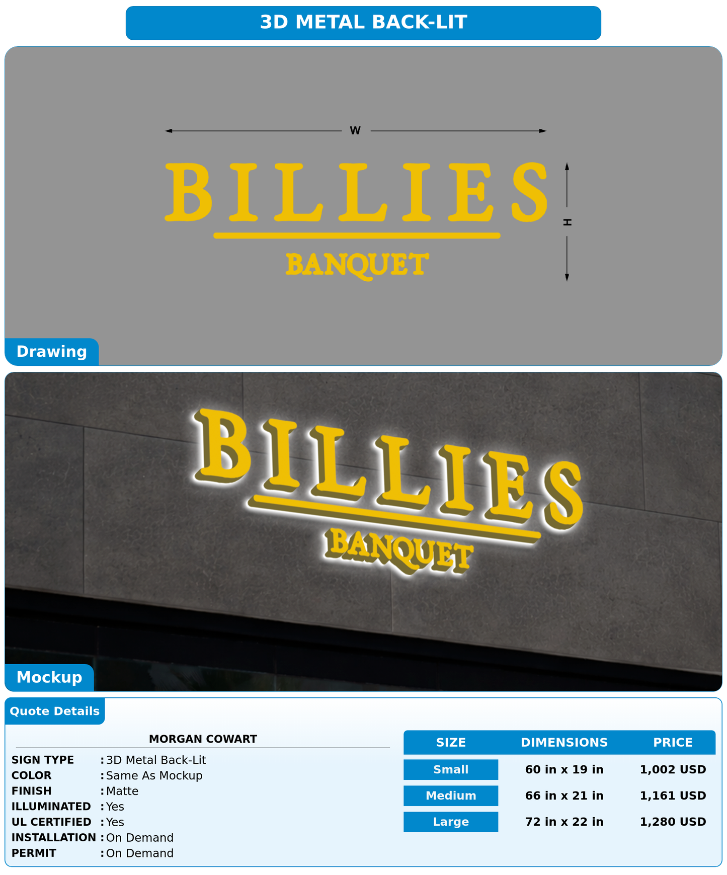 CUSTOM MOCKUP SIGN FOR Morgan Cowart