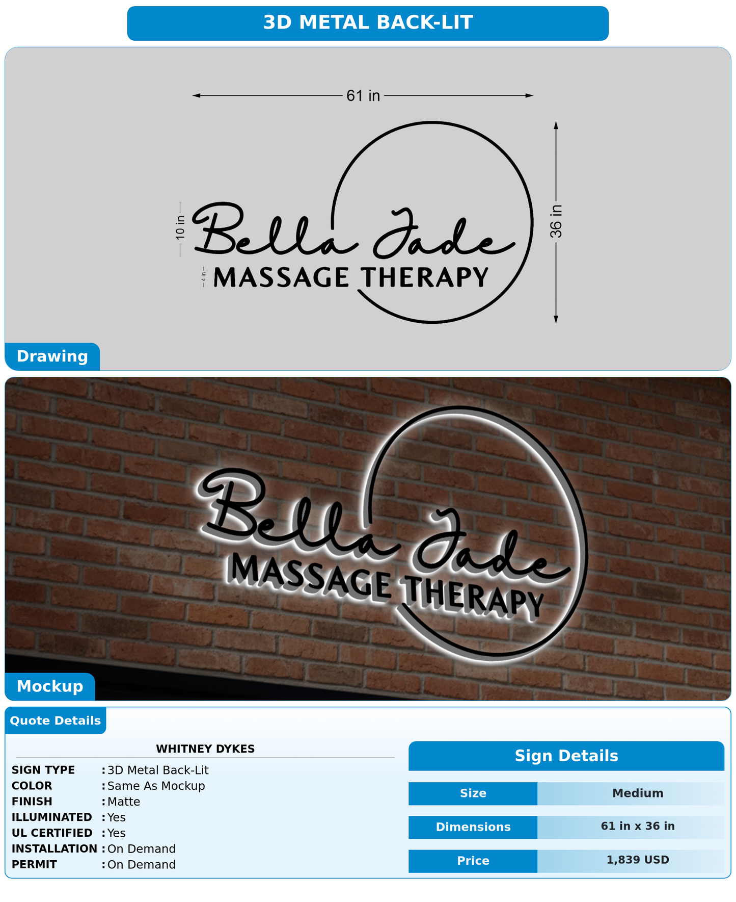 CUSTOM MOCKUP SIGN FOR Whitney Dykes