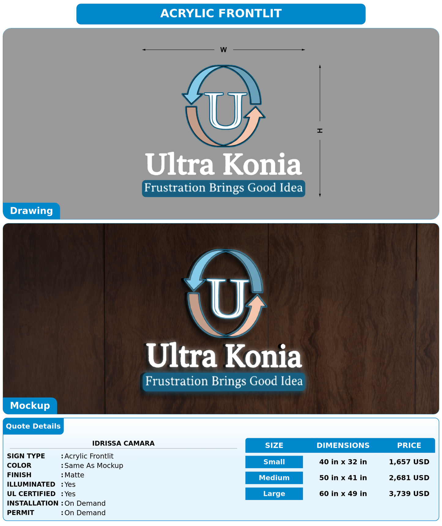 CUSTOM MOCKUP SIGN FOR Idrissa Camara