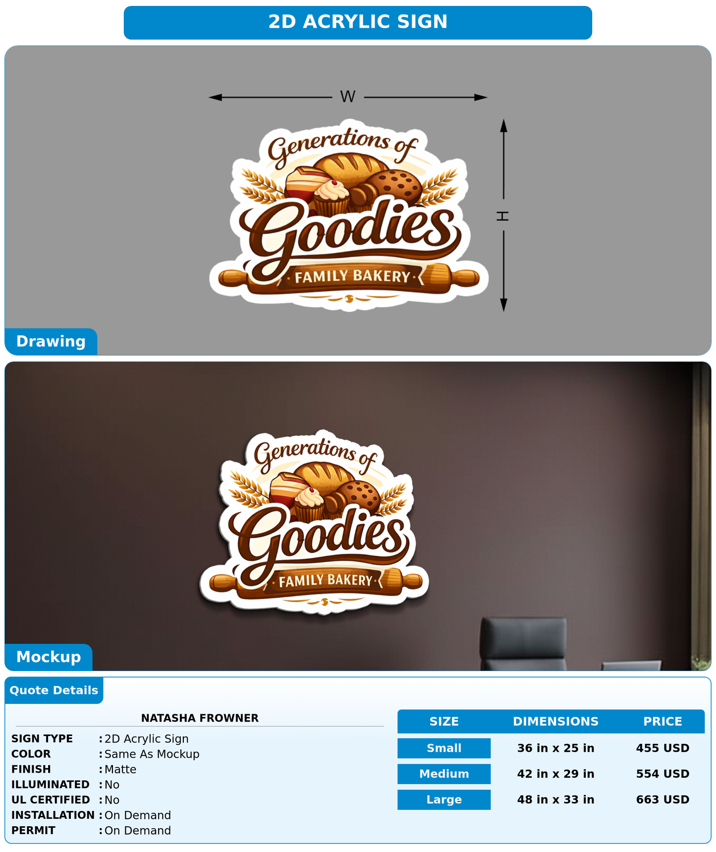 CUSTOM MOCKUP SIGN FOR Natasha Frowner